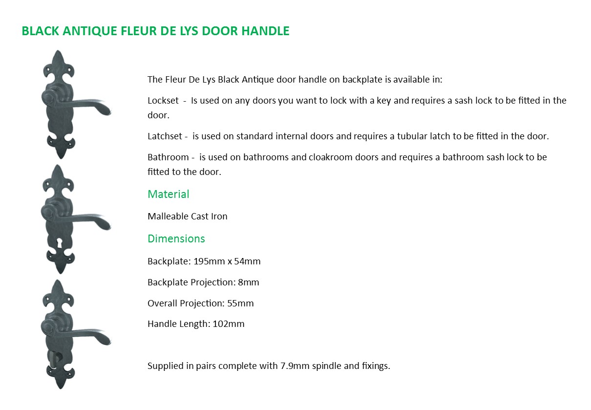 Fleur de ys door handle