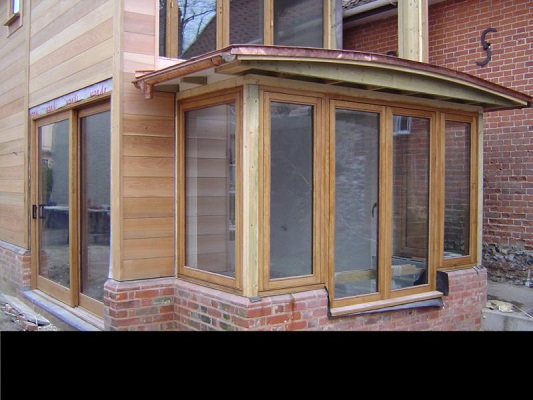 Stained patio doors